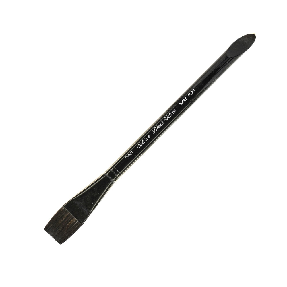 SILVER BRUSH LIMITED Silver Brush 3008S-3/4  3008S Black Velvet Series Paint Brush, 3/4in, Square Wash Bristle, Squirrel Hair/Synthetic Filament, Multicolor