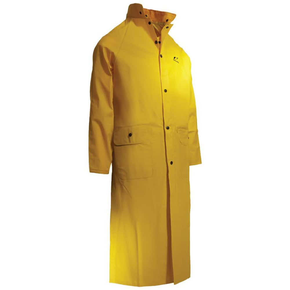 OnGuard 76542-S Rain & Chemical Wear; Garment Style: Rain Coat ; Size: Small ; Gender: Unisex ; Color: Yellow ; Material: Polyester; PVC ; Garment Type: Rain
