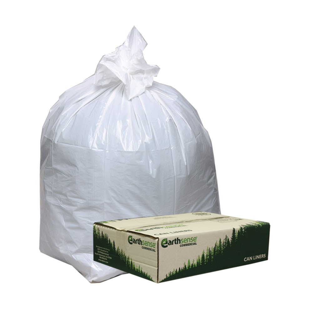 WEBSTER INDUSTRIES, INC. RNW1K150V Webster EarthSense 0.7 mil Trash Bags, 13 gal, 24inH x 32inW, 75% Recycled, White, 150 Bags
