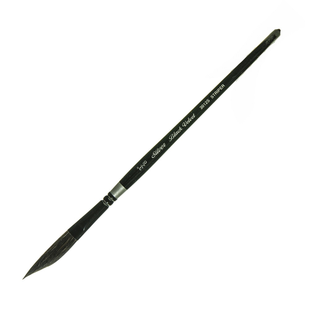 SILVER BRUSH LIMITED Silver Brush 3012S-3/8  3012S Black Velvet Series Paint Brush, 3/8in, Dagger Striper Bristle, Squirrel Hair/Synthetic Filament, Multicolor