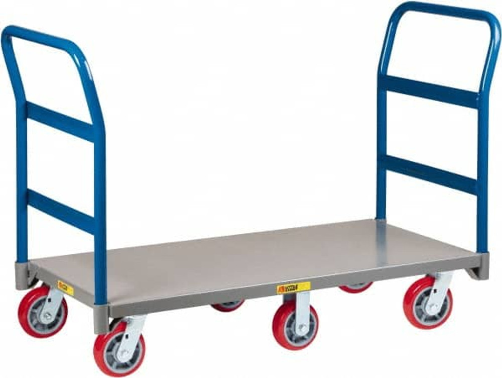 Little Giant. NB6W3072-6PY-2H Platform Truck: 3,600 lb Capacity, Steel Deck, 72" Long, 9" High