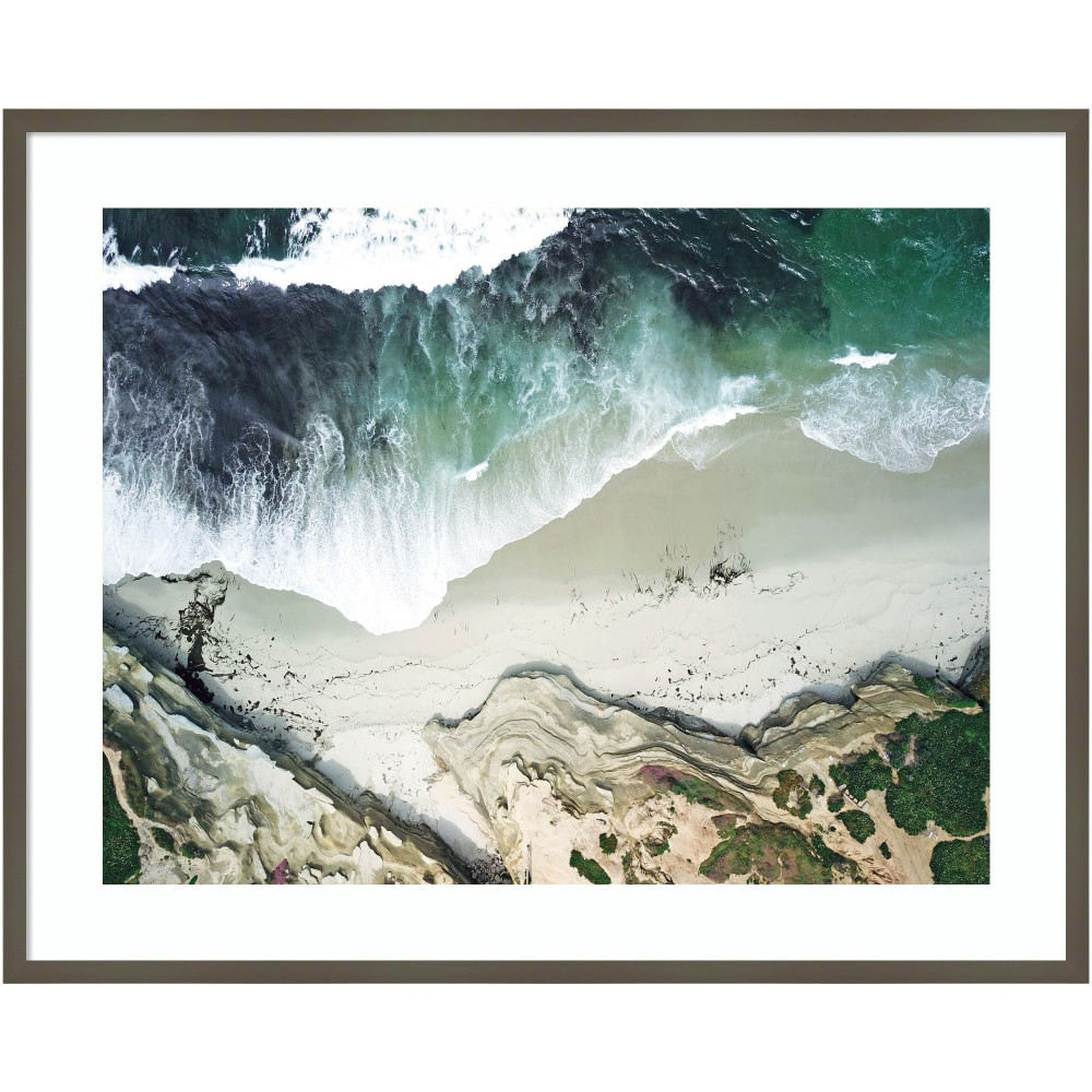 UNIEK INC. A42707159167 Amanti Art La Jolla Curves by Rachel Dowd Wood Framed Wall Art Print, 41inW x 33inH, Gray