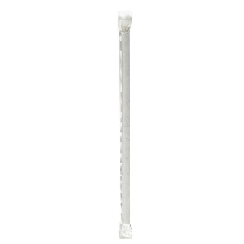 BOARDWALK PPRSTRWBLIW Wrapped Jumbo Paper Straws, 7.75", Paper, Black, 1,280/Carton