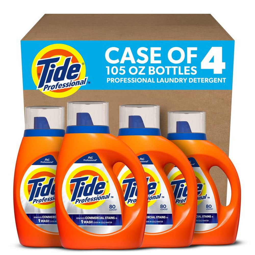 PROCTER & GAMBLE Tide® Professional™ 14116 Commercial HE Liquid Laundry Detergent, 105 oz Pour Bottle, 4/Carton