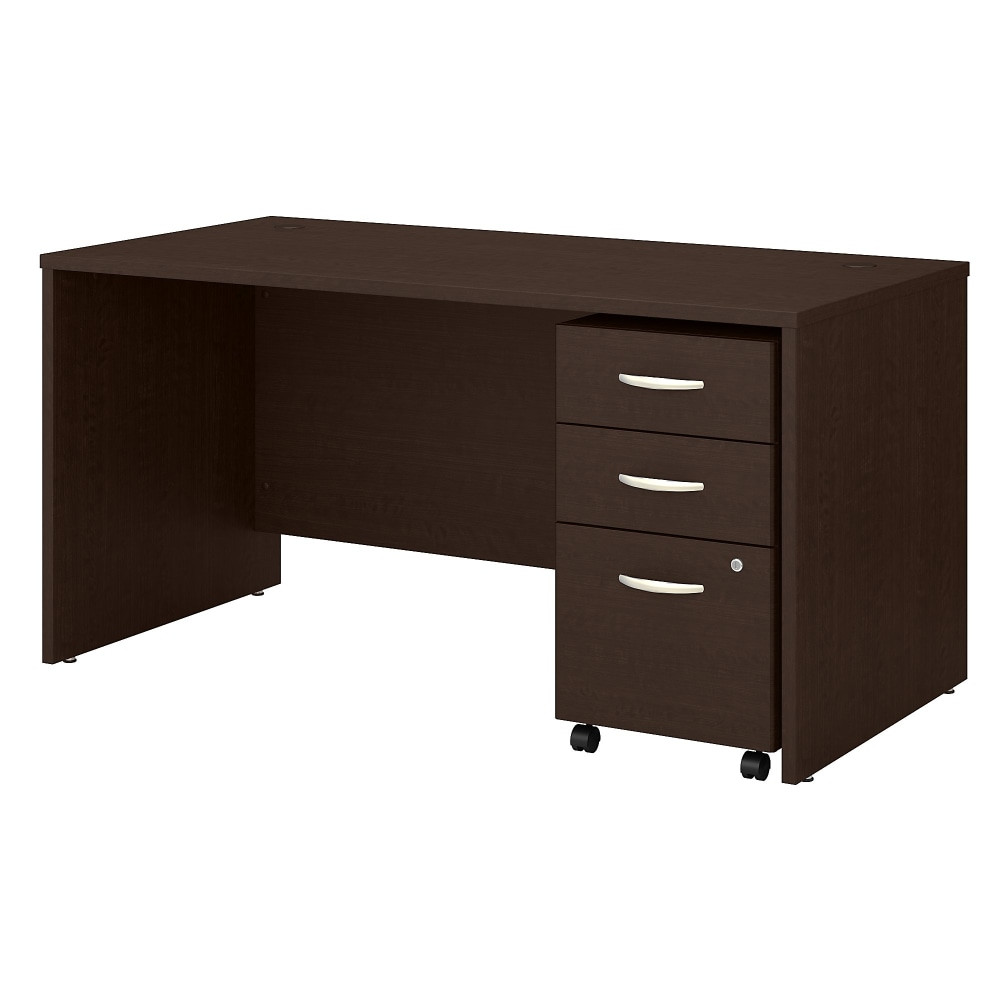 BUSH INDUSTRIES INC. Bush Business Furniture SRC144MRSU  Components 60inW Office Computer Desk With 3-Drawer Mobile File Cabinet, Mocha Cherry, Standard Delivery