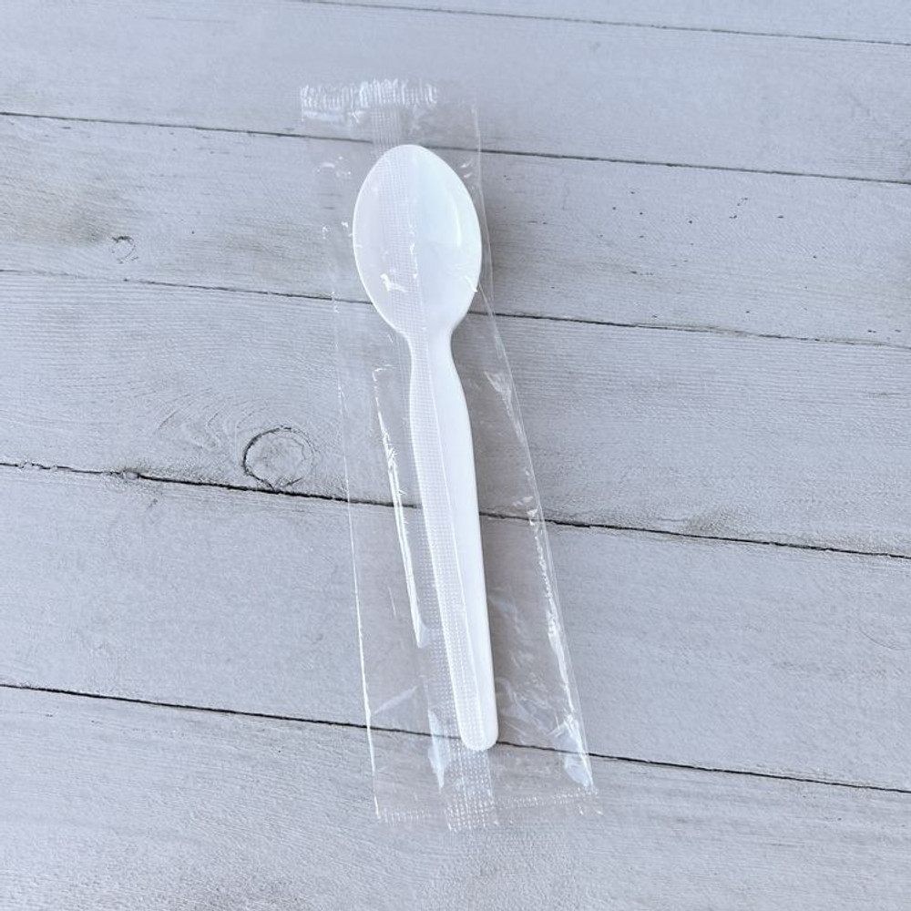 BOARDWALK SOUPWHPS Heavyweight Wrapped Polystyrene Cutlery, Soup Spoon, Plastic, White, 1,000/Carton