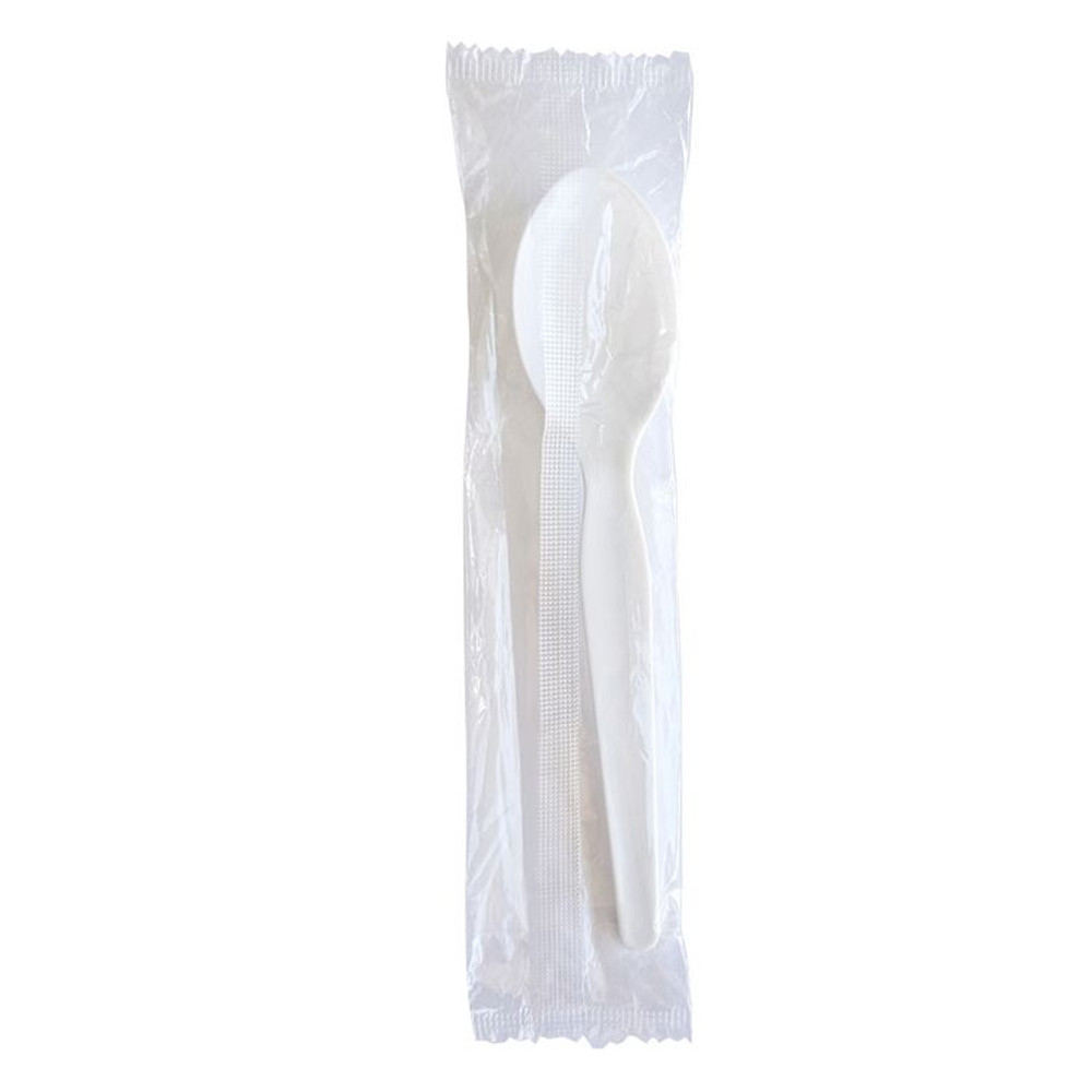 BOARDWALK SOUPWHPS Heavyweight Wrapped Polystyrene Cutlery, Soup Spoon, Plastic, White, 1,000/Carton