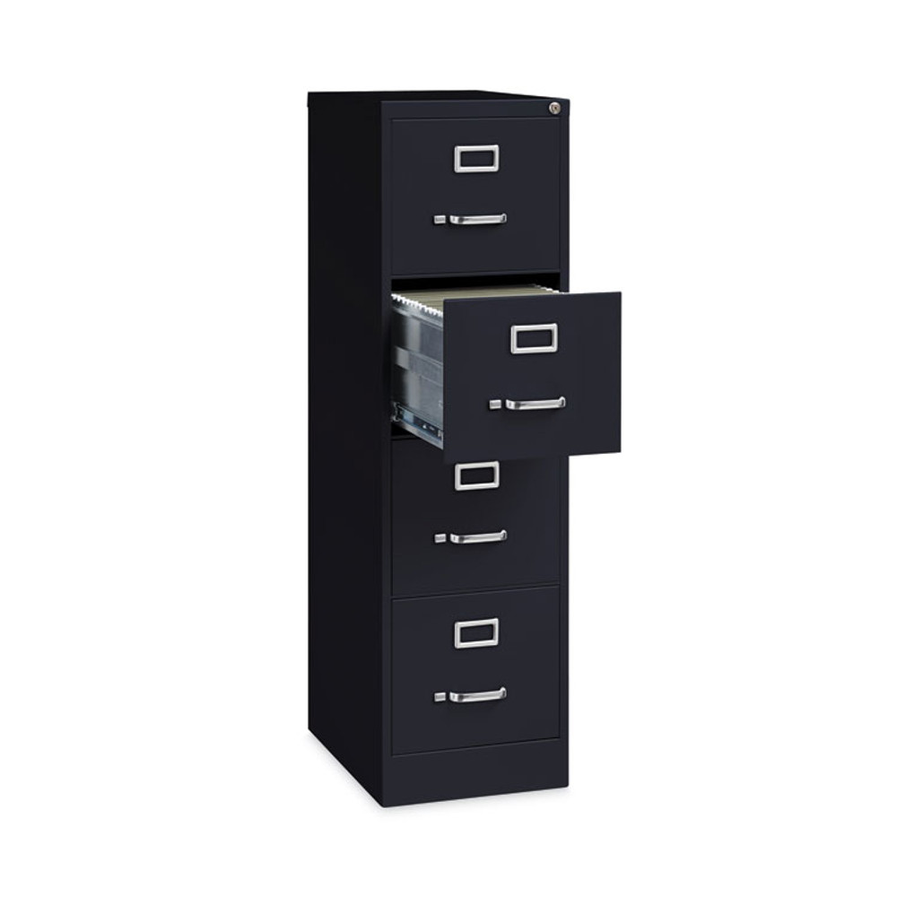 ALERA HVF152252BL Four-Drawer Economy Vertical File, Letter-Size File Drawers, 15" x 22" x 52", Black