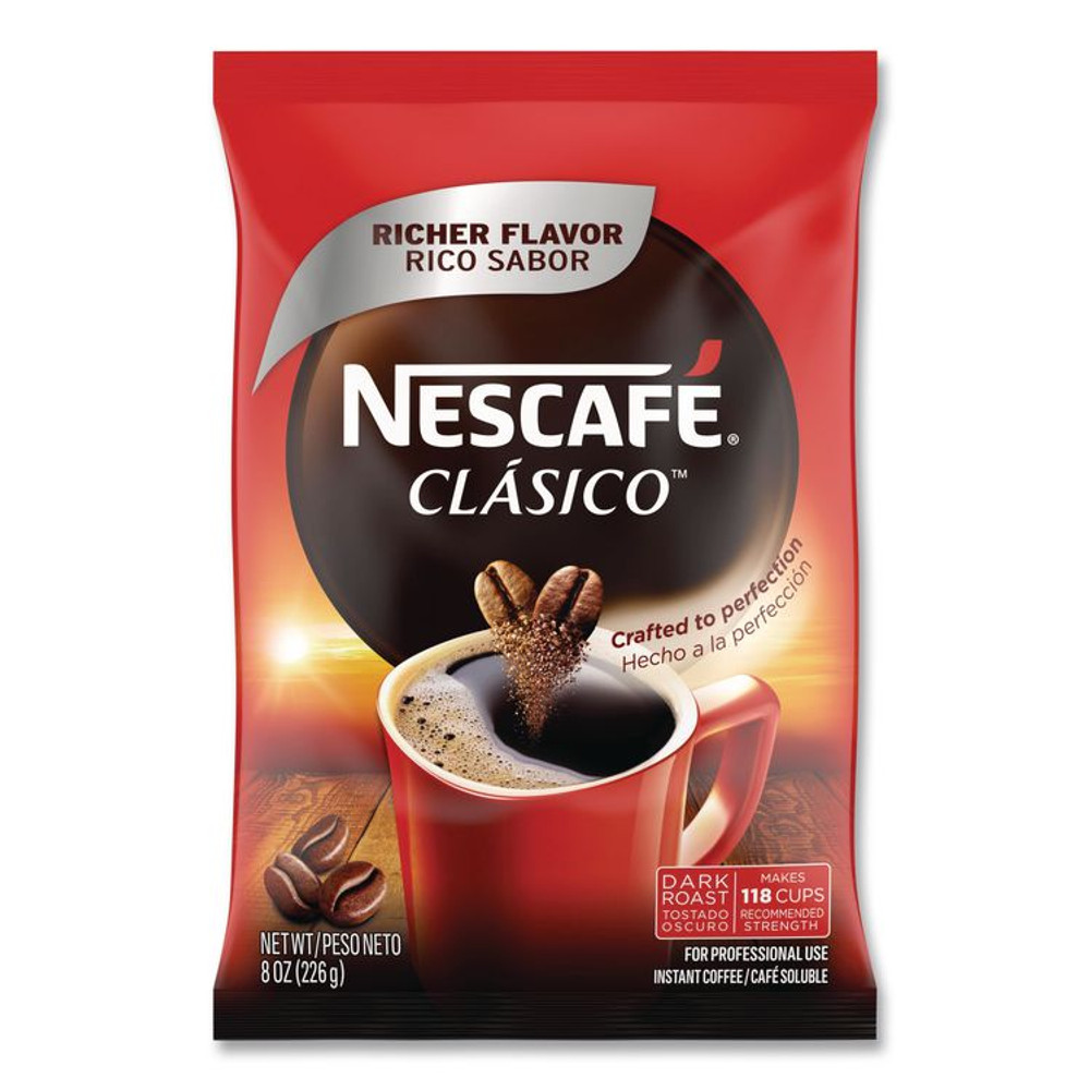 NESTLE Nescafé® 70948 Clasico Dark Roast Instant Coffee, 8 oz Pouch