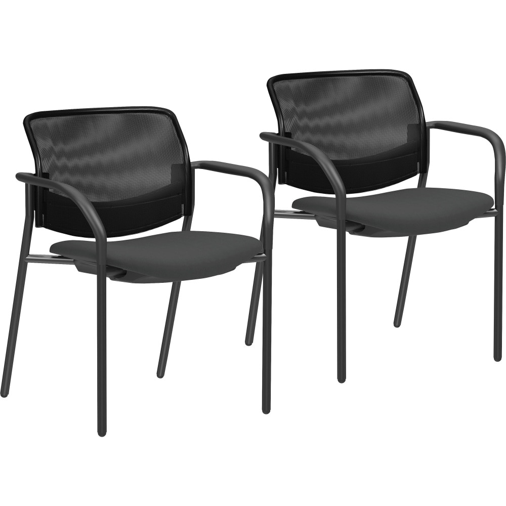 SP RICHARDS LLR83112 Lorell Mesh Back Guest Chairs, Black, Set Of 2