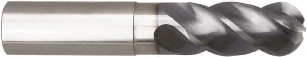 Niagara Cutter 03083866 Ball End Mill: 1" Dia, 2" LOC, 4 Flute, Solid Carbide