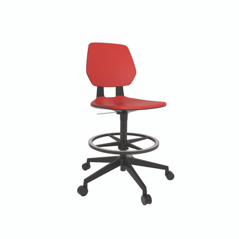 SAFCO PRODUCTS 7827RD Commute Extended Height Task Chair, Supports Up to 275 lb, 18.25" to 22.25" Seat Height, Red/Black