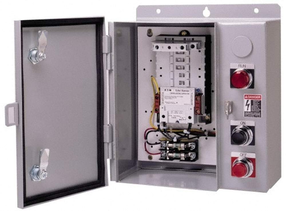 Eaton Cutler-Hammer ECC03C1ABA Lighting Contactors; Contactor Type: Electrically Held ; NEMA Enclosure Rating: 1 ; Amperage: 30 (Tungsten) ; Control Circuit Voltage: 110 VAC @ 50 Hz; 120 VAC @ 60 Hz ; Number of Poles: 12 ; Overall Height (mm): 338.10