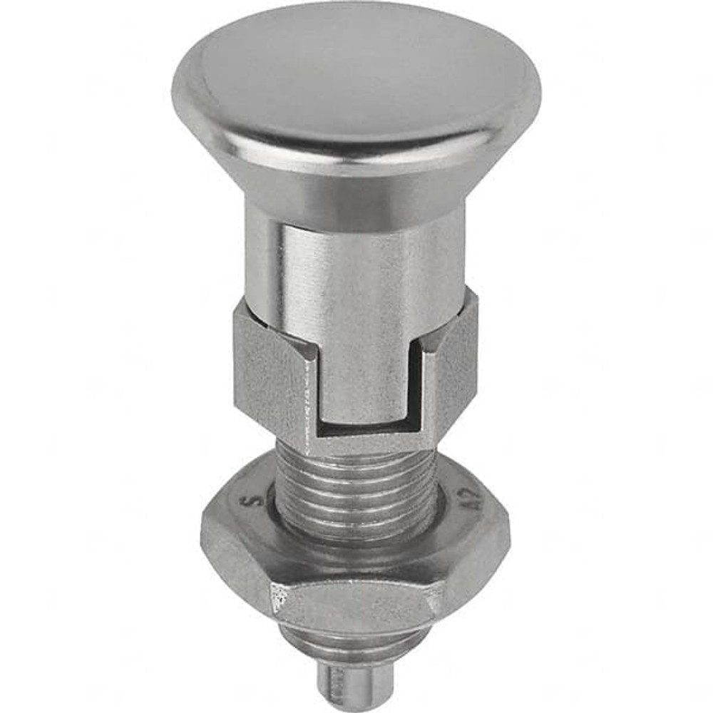 KIPP K0632.114206 M12x1.5, 17mm Thread Length, 6mm Plunger Diam, Locking Pin Knob Handle Indexing Plunger