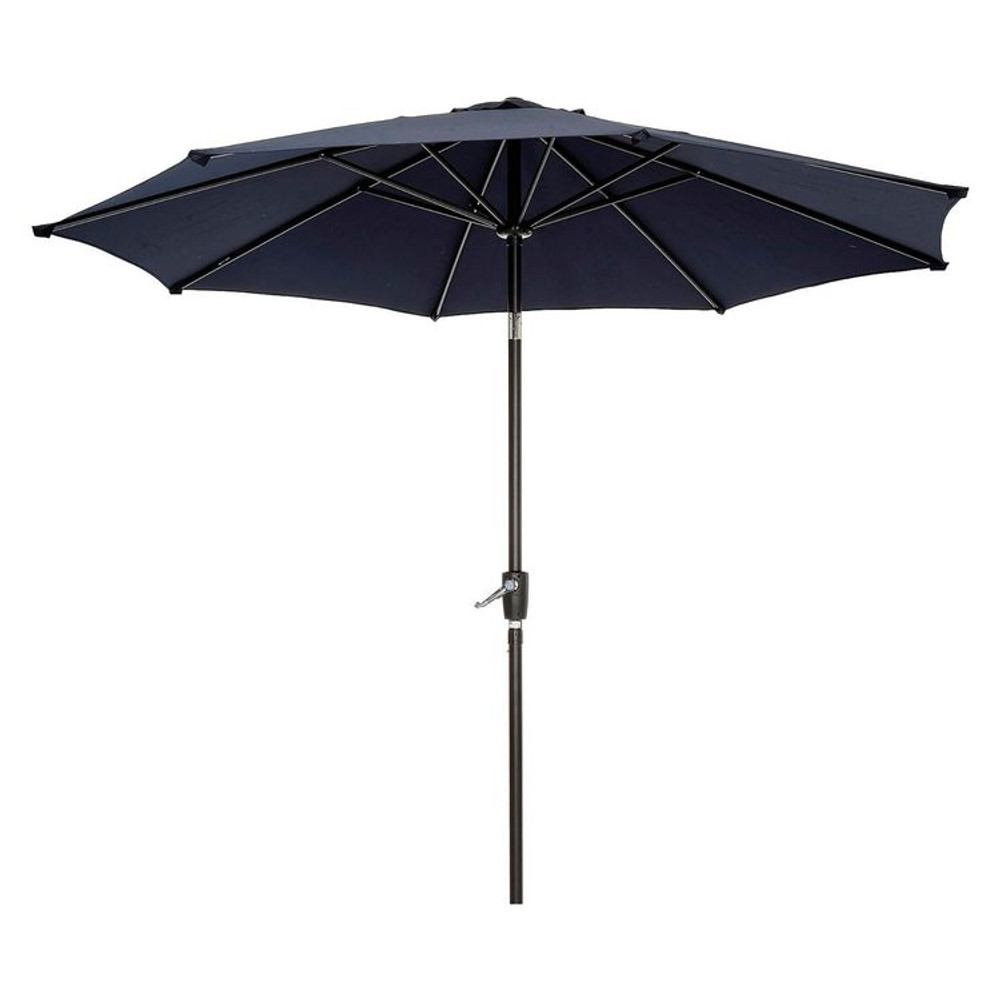 GLOBAL INDUSTRIAL 695328 Outdoor Umbrella with Tilt Mechanism, 102" Span, 94" Long, Navy Blue Canopy, Black Handle
