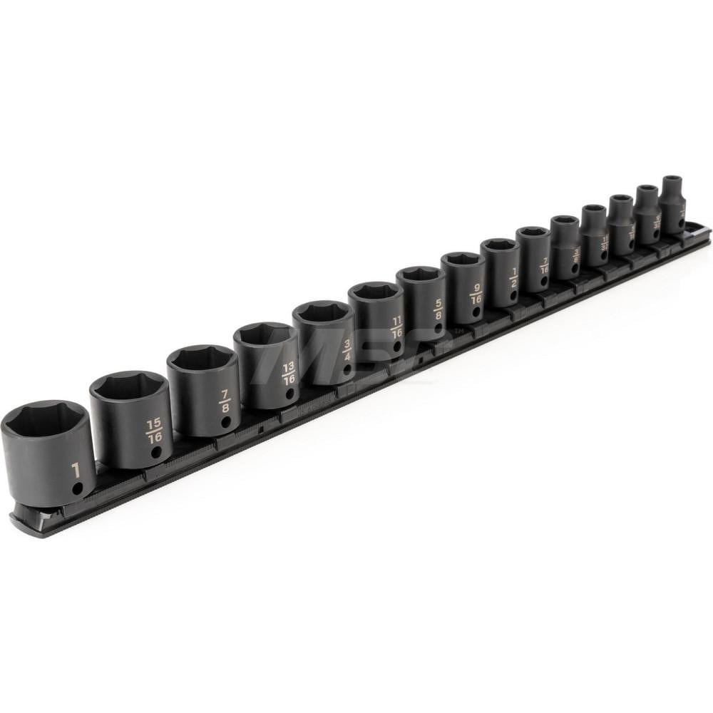 Tekton SID91104 Socket Set Socket Set: 15 Pc, 1/4 to 1" Socket