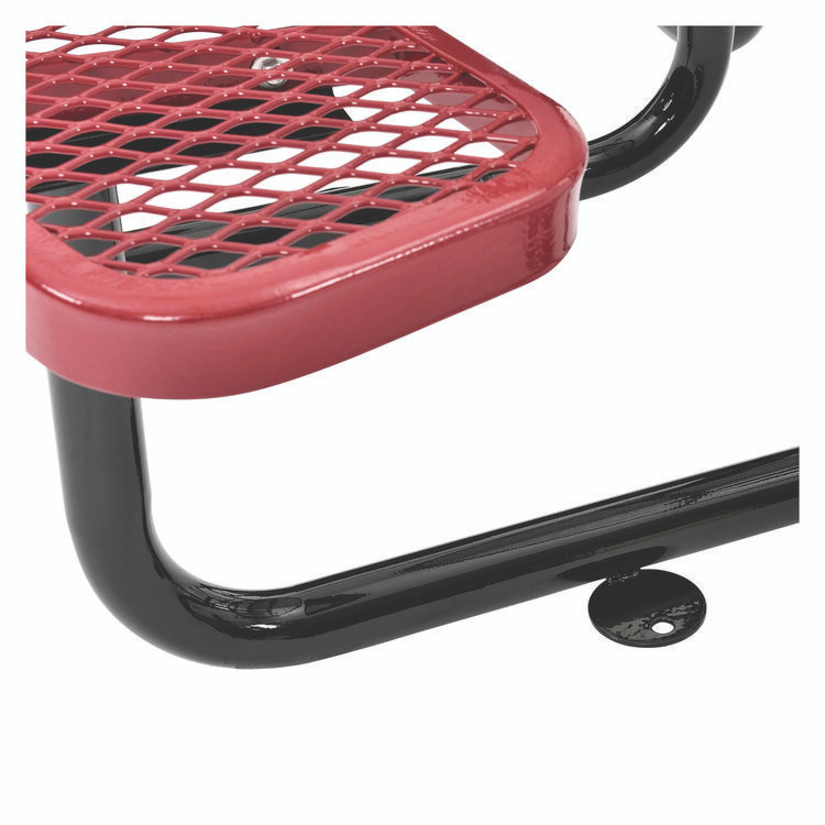 GLOBAL INDUSTRIAL 277150RD Expanded Steel Picnic Table, Round, 46" Dia x 29.5"h, Red Top, Red Base/Legs