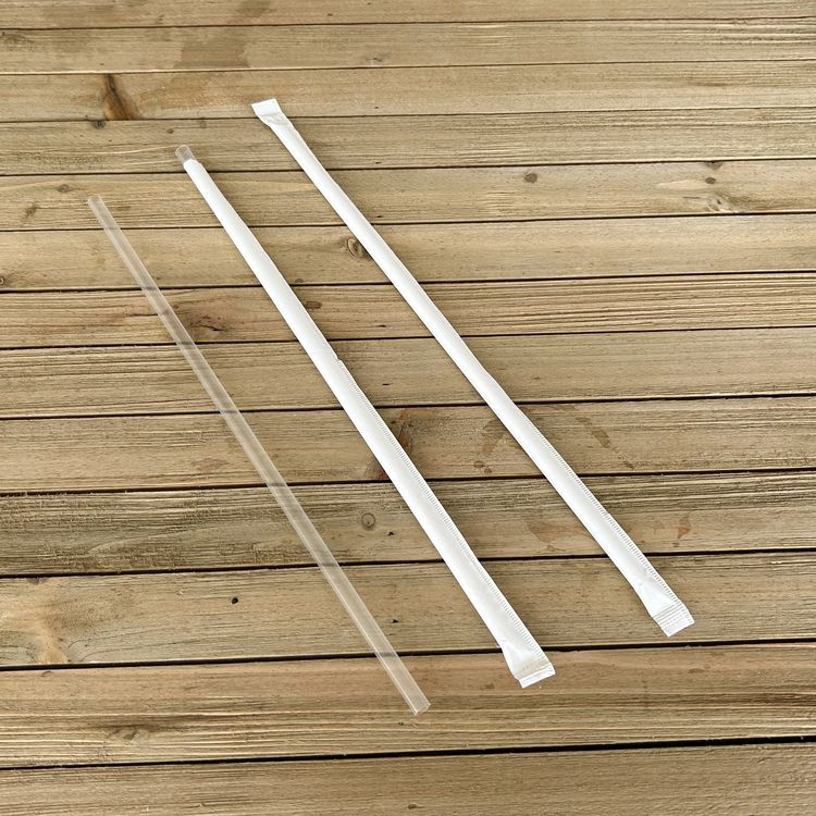 BOARDWALK JUMW1025CLR Wrapped Jumbo Straws, 10.25", Polypropylene, Clear, 500/Pack, 4 Packs/Carton
