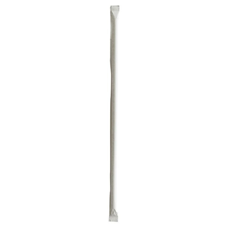 BOARDWALK JUMW1025CLR Wrapped Jumbo Straws, 10.25", Polypropylene, Clear, 500/Pack, 4 Packs/Carton