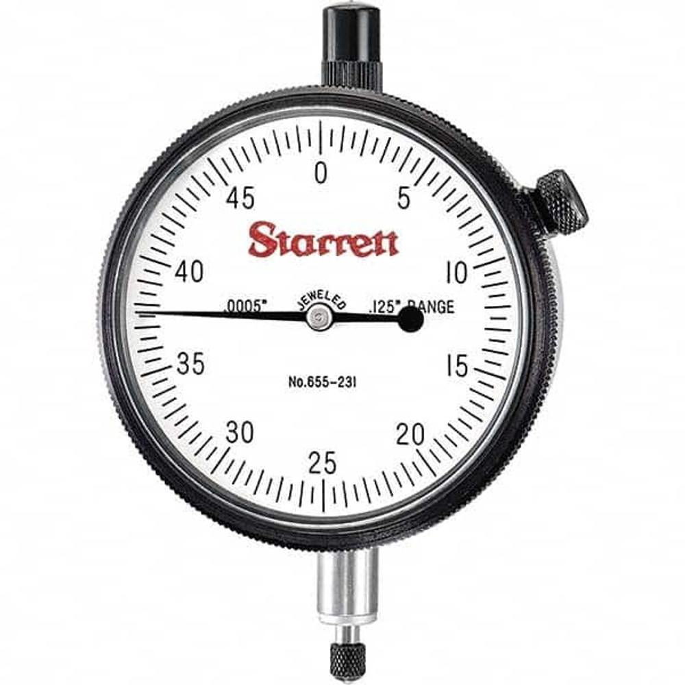 Starrett 53585 Dial Drop Indicator: 0 to 0.125" Range, 0-50 Dial Reading, 0.0005" Graduation, 2-3/4" Dial Dia