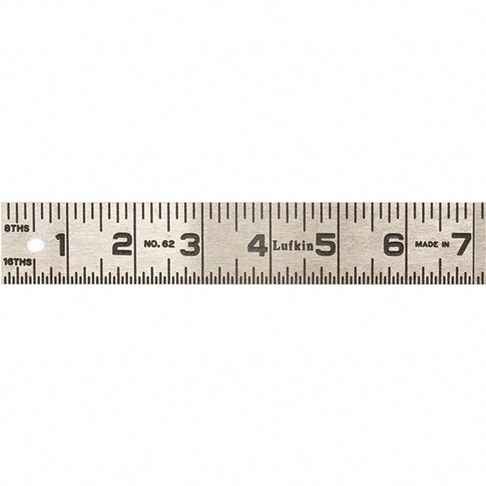 Lufkin 626FTN Steel Rule: 72" OAL, Inch Graduation, Rigid, 1-1/4" OAW