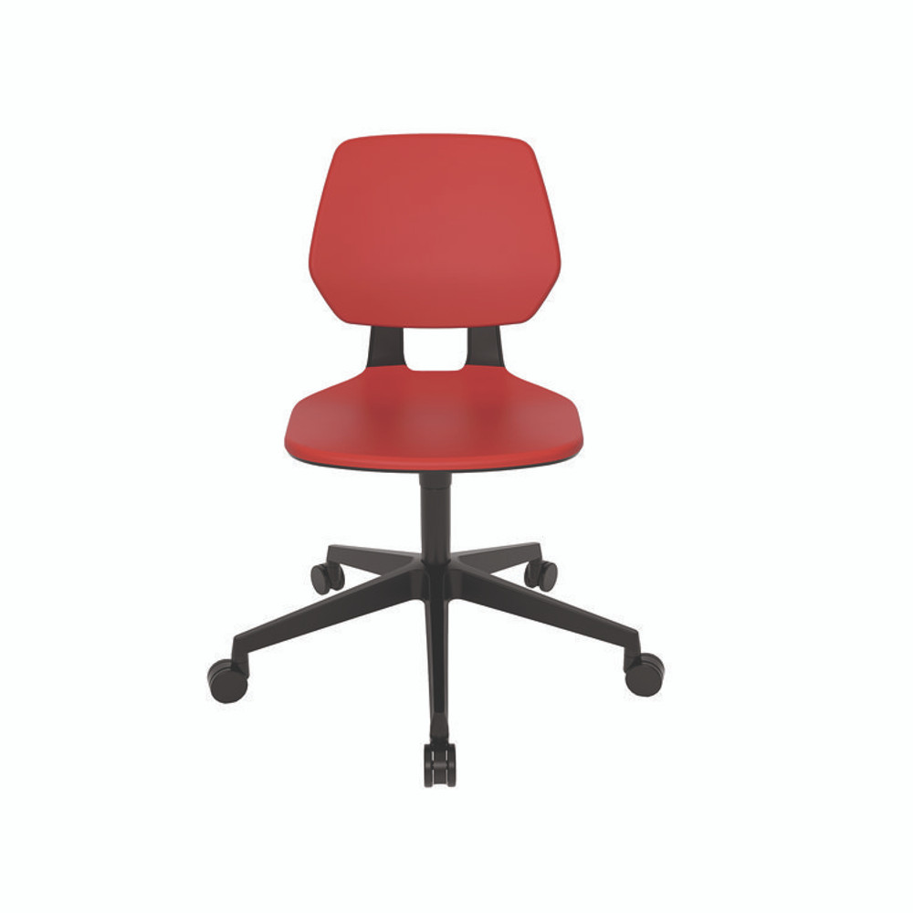 SAFCO PRODUCTS 7825RD Commute Task Chair, Supports Up to 275 lbs, 18.25" to 22.25" Seat Height, Red Seat, Red Back, Black Base