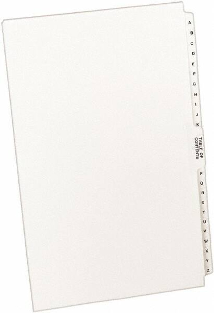 AVERY 11375 14 x 8 1/2" A to Z Label, 26 Tabs, Unpunched, Preprinted Tab Dividers