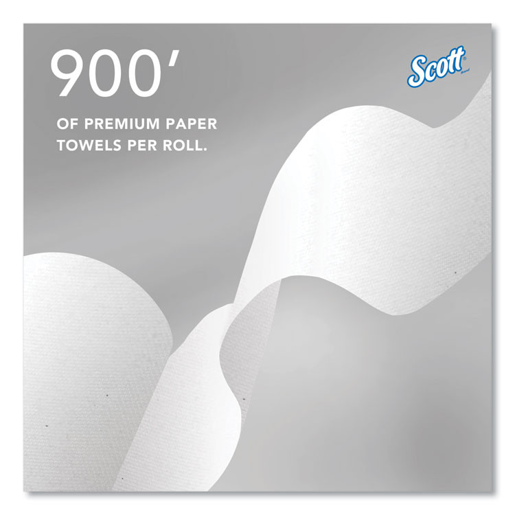 KIMBERLY-CLARK PROFESSIONAL Scott® 43961 Pro Hard Roll Paper Towels with Absorbency Pockets for Scott Pro Dispenser, Green Core Only, 1-Ply, 7.5" x 900 ft,6 Rolls/CT