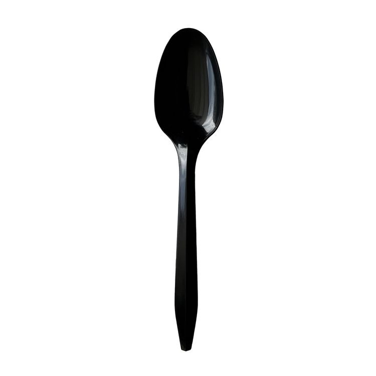 BOARDWALK SPOONBLPP Mediumweight Polypropylene Cutlery, Spoon, Plastic, Black, 1,000/Carton