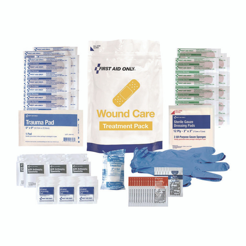 FIRST AID ONLY, INC. 91164 137-Piece Wound Care Treatment Pack, Resealable Plastic Bag