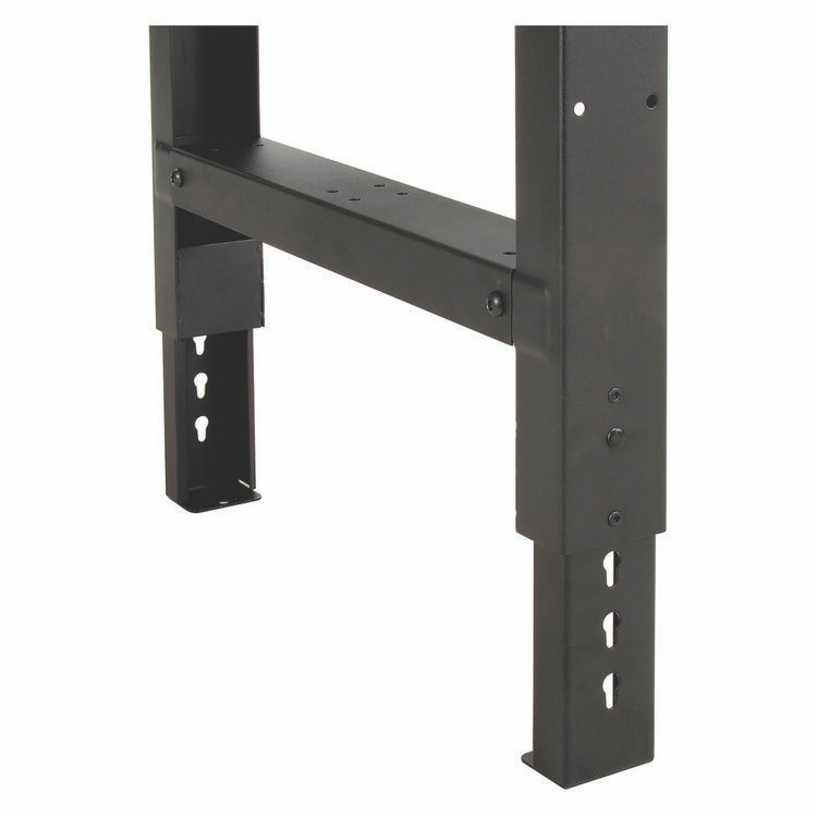 GLOBAL INDUSTRIAL 319076 Standard Duty Butcher Block Top Adjustable Height Workbench, 2,000 lbs, 48 x 30 x 30.88 to 36.88, Maple/Black