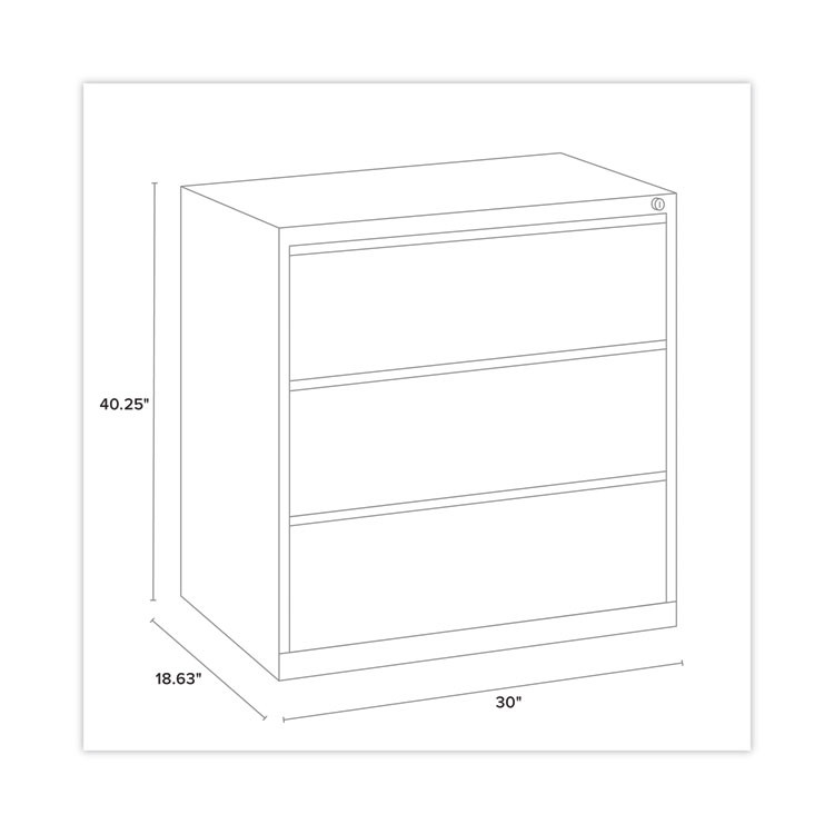 ALERA HLF3041BL Lateral File, Three Legal/Letter/A4-Size File Drawers, 30" x 18.62" x 40.25", Black