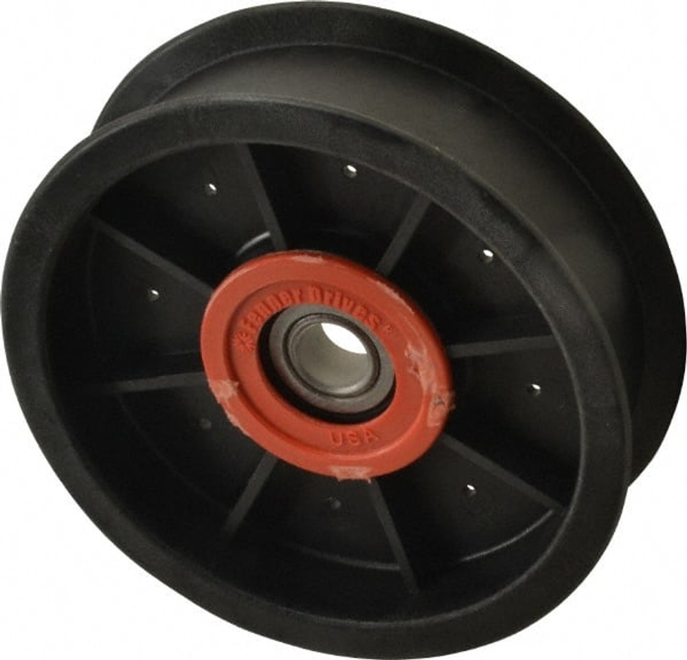 Fenner Drives FA4501RB0002 1/2 Inside x 4-1/2" Outside Diam, 1.09" Wide Pulley Slot, Glass Reinforced Nylon Idler Pulley