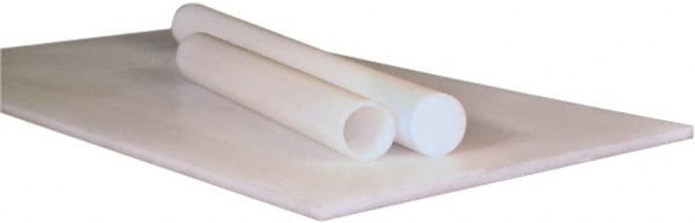 MSC 5521085 Plastic Sheet: High Temperature Ultra-High-Molecular-Weight Polyethylene, 3/8" Thick, 48" Long, White