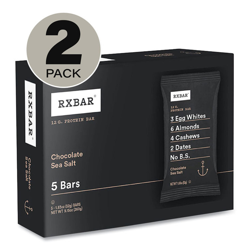 KELLOGG'S RXBAR® 60000742 Adult Bars, Chocolate Sea Salt, 1.83 oz Bar, 5 Bars/Box, 2 Boxes/Carton