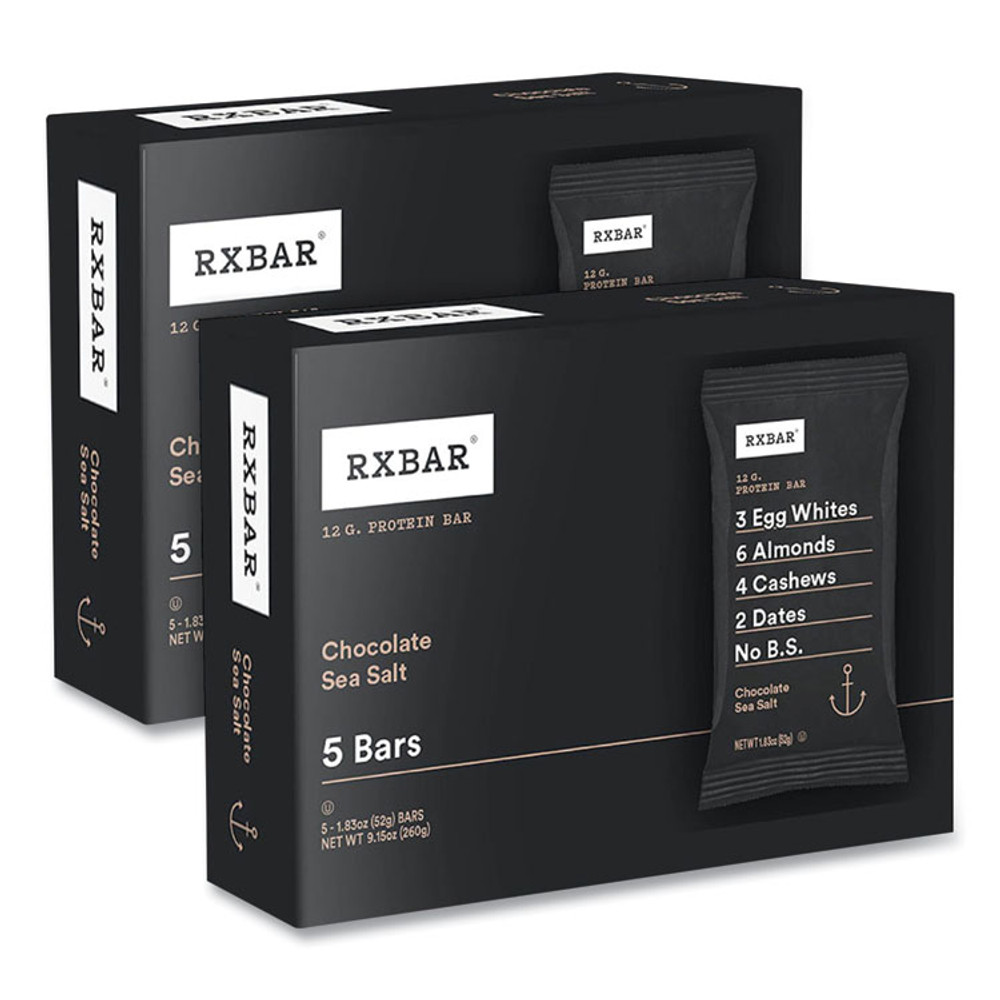KELLOGG'S RXBAR® 60000742 Adult Bars, Chocolate Sea Salt, 1.83 oz Bar, 5 Bars/Box, 2 Boxes/Carton