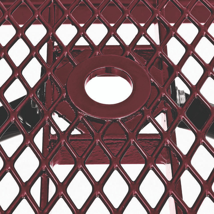 GLOBAL INDUSTRIAL 277153RD Expanded Steel Picnic Table, Rectangular, 96 x 62 x 29.5, Red Top, Red Base/Legs