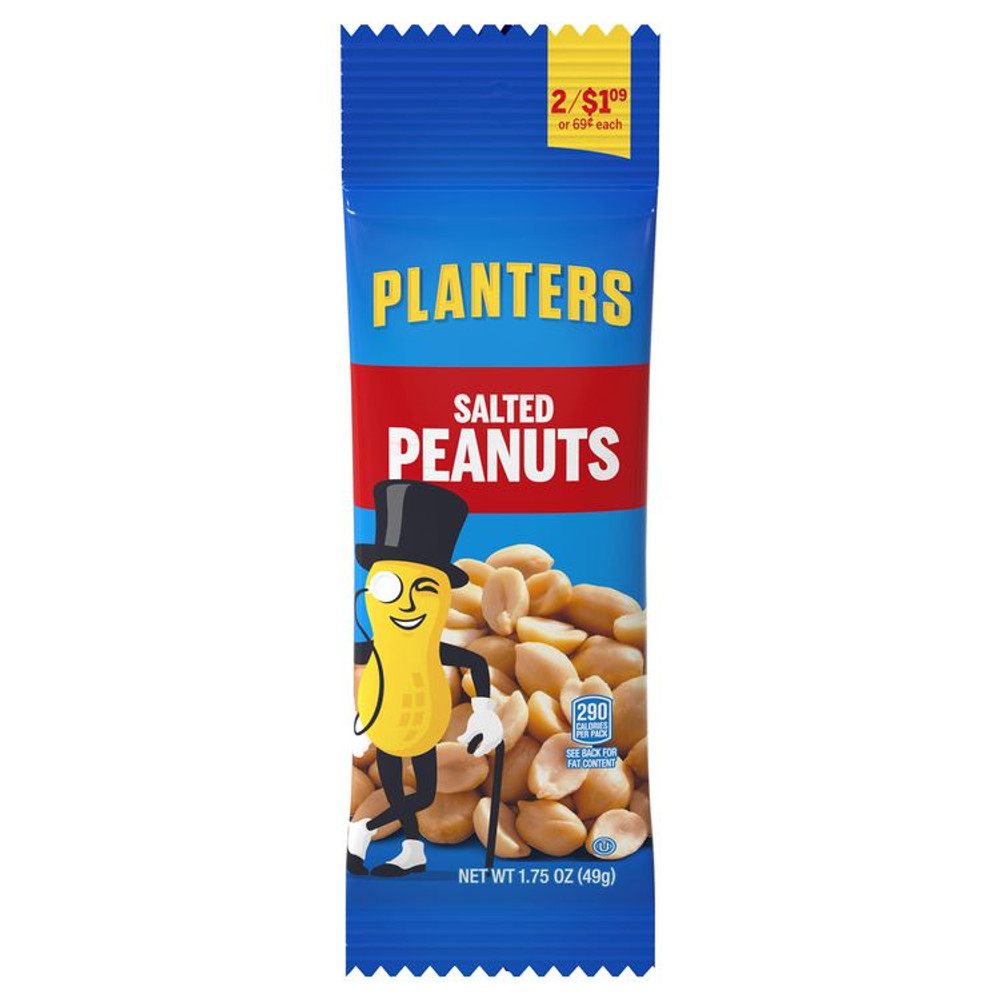 KRAFT FOODS, INC Planters® 60004060 Salted Peanuts, 1.75 oz Pack, 18 Packets/Box, 2 Boxes/Carton