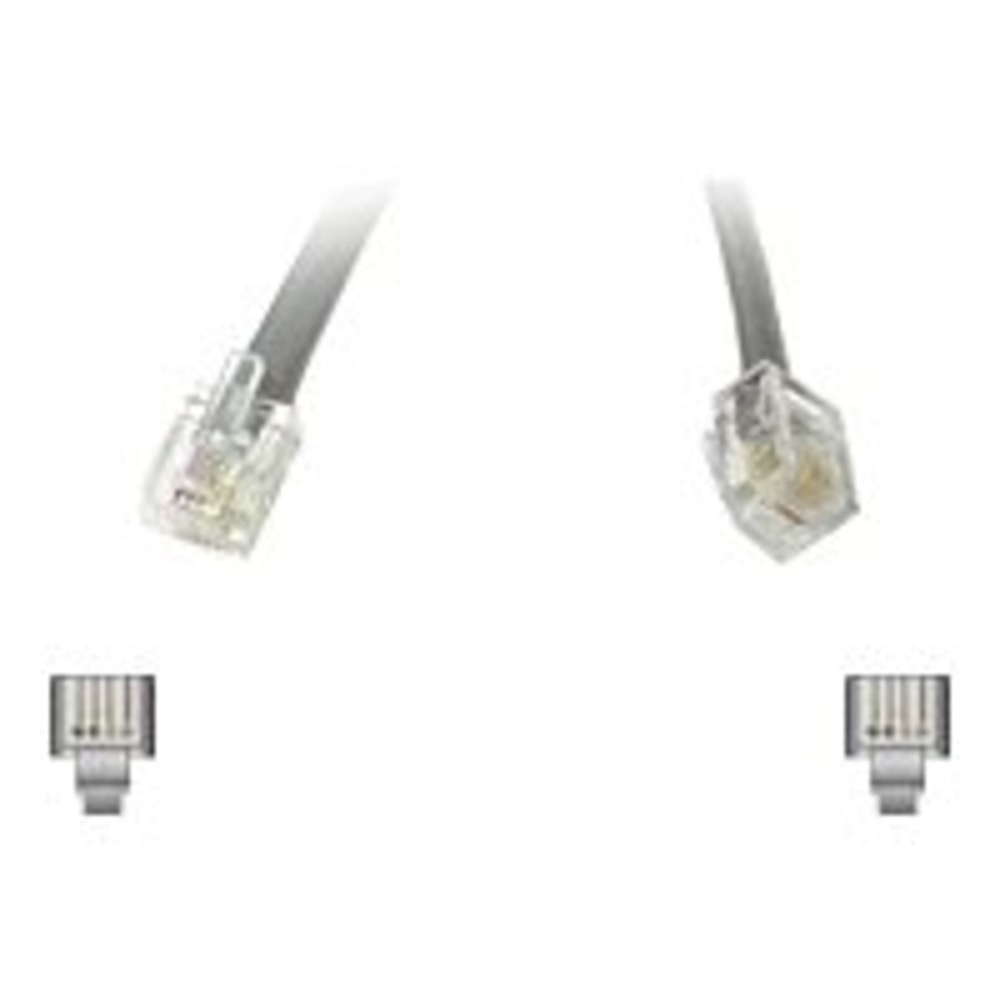 Constructed from heavy-duty 28 AWG silver satin wire, this cable has gold-plated connectors for clearer communication. Its 4-wire construction handles dual phone lines while the heavy-duty PVC jacket protects the cable's integrity.