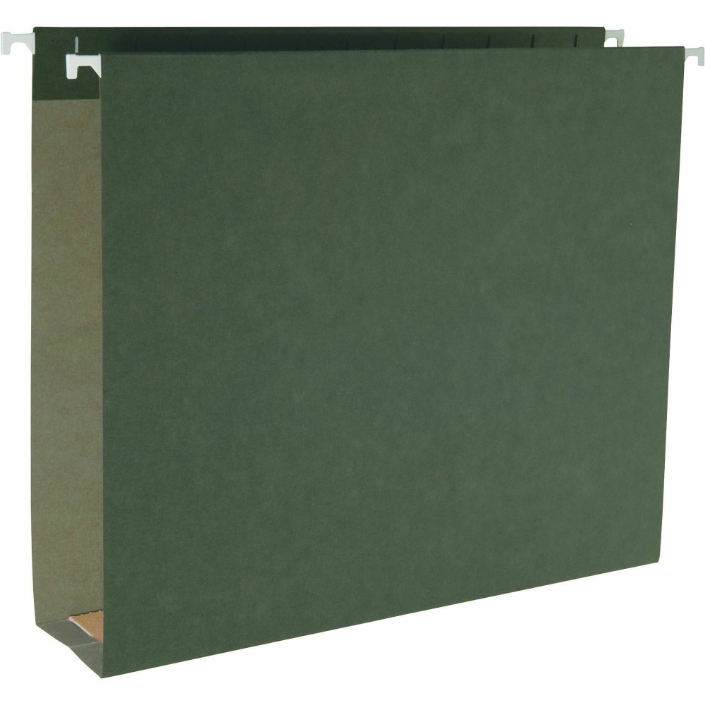 SP RICHARDS Business Source 43851  Hanging Box Bottom File Folders, Letter Size, 2in Expansion, 1/5 Tab Cut, Standard Green, Box Of 25 Folders