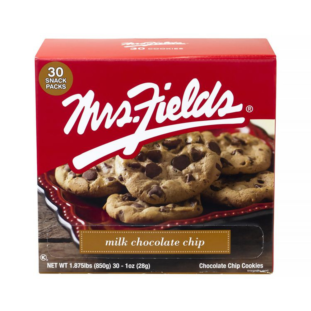 MRS. FIELD'S ORIGINAL COOKIES, INC. Fields® 60004080 Cookies, Milk Chocolate Chip, 1 oz Individually Wrapped, 30/Box, 2 Boxes/Carton