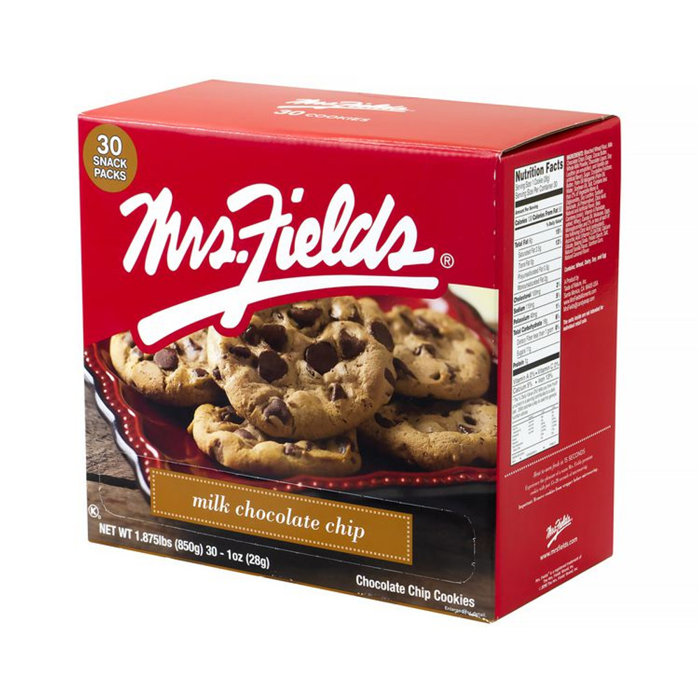 MRS. FIELD'S ORIGINAL COOKIES, INC. Fields® 60004080 Cookies, Milk Chocolate Chip, 1 oz Individually Wrapped, 30/Box, 2 Boxes/Carton