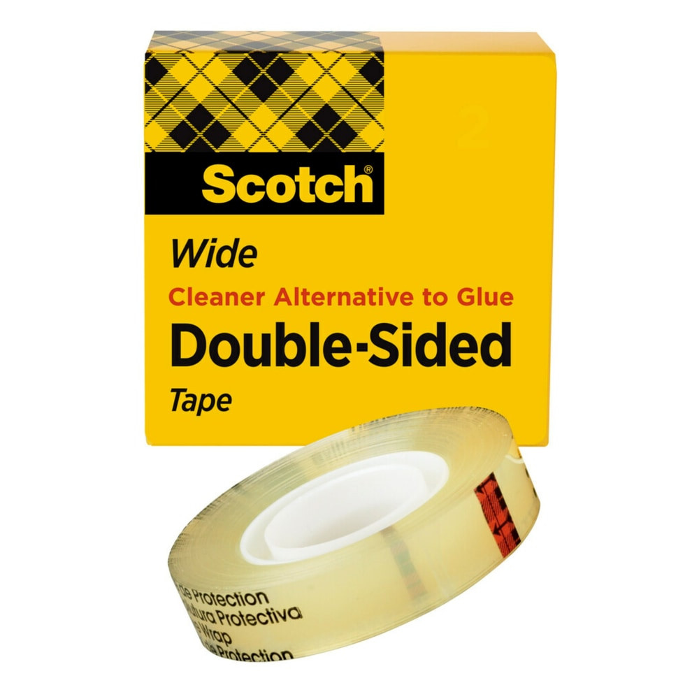 3M CO Scotch 665-1X1296  Double Sided Tape, Permanent, 1 in x 1296 in, 1 Tape Roll, Clear, Home Office and School Supplies