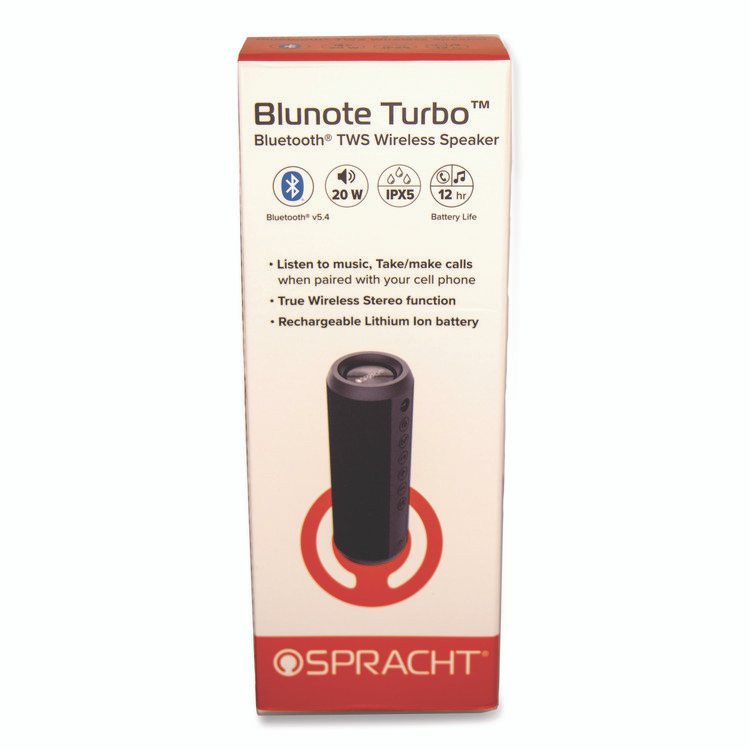 SPRACHT WS5010 Blunote Turbo Wireless Speaker, Bluetooth, Black