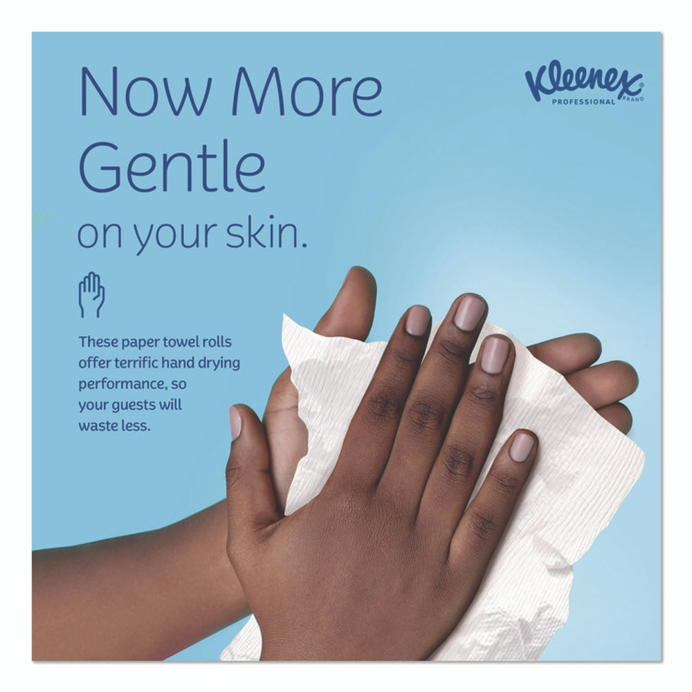 KIMBERLY-CLARK PROFESSIONAL Kleenex® 25639 Hard Roll Paper Towels with Premium Absorbency Pockets with Colored Core, Gray Core, 1-Ply, 7.5" x 700 ft, White, 6 Rolls/CT
