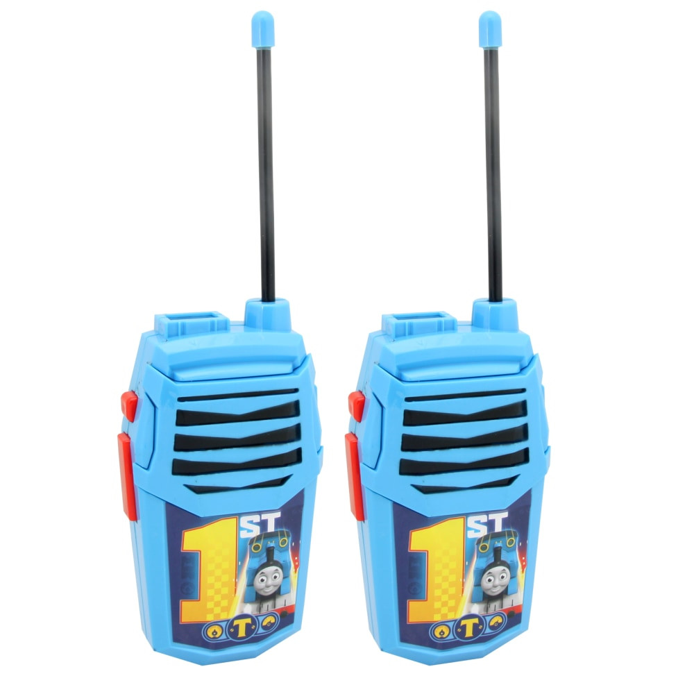Let your kids play in style with these Sakar Thomas And Friends Night Action Walkie Talkies. A built-in flashlight allows children to play outdoors.  Mid-range communication capability.  Built-in flashlight for nighttime play.  Recommended for ages 4 and up.