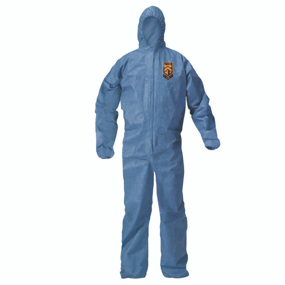 SMITH AND WESSON KleenGuard™ 58516 A20 Breathable Particle Protection Coveralls, Zip Front, Hood, Elastic Back, Wrists, Ankles, 3X-Large, Blue, 20/Carton