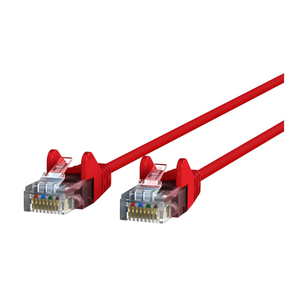 BELKIN, INC. Belkin CE001B14-RED-S  Slim - Patch cable - RJ-45 (M) to RJ-45 (M) - 14 ft - UTP - CAT 6 - molded, snagless - red