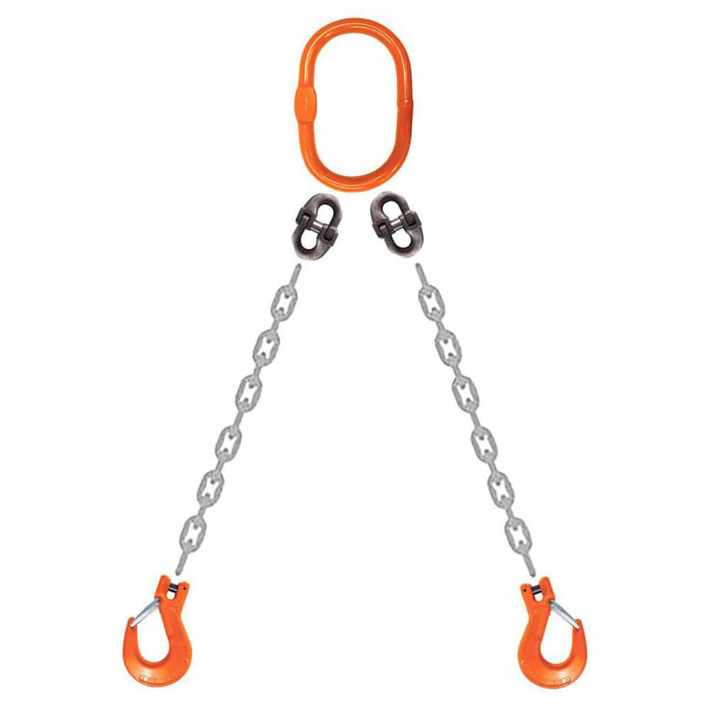 Stren-Flex CM2410G10DOS Chain Sling: 10' Long, 61,100 lb Vertical, 49,900 lb Choker, 35,300 lb Basket, Steel