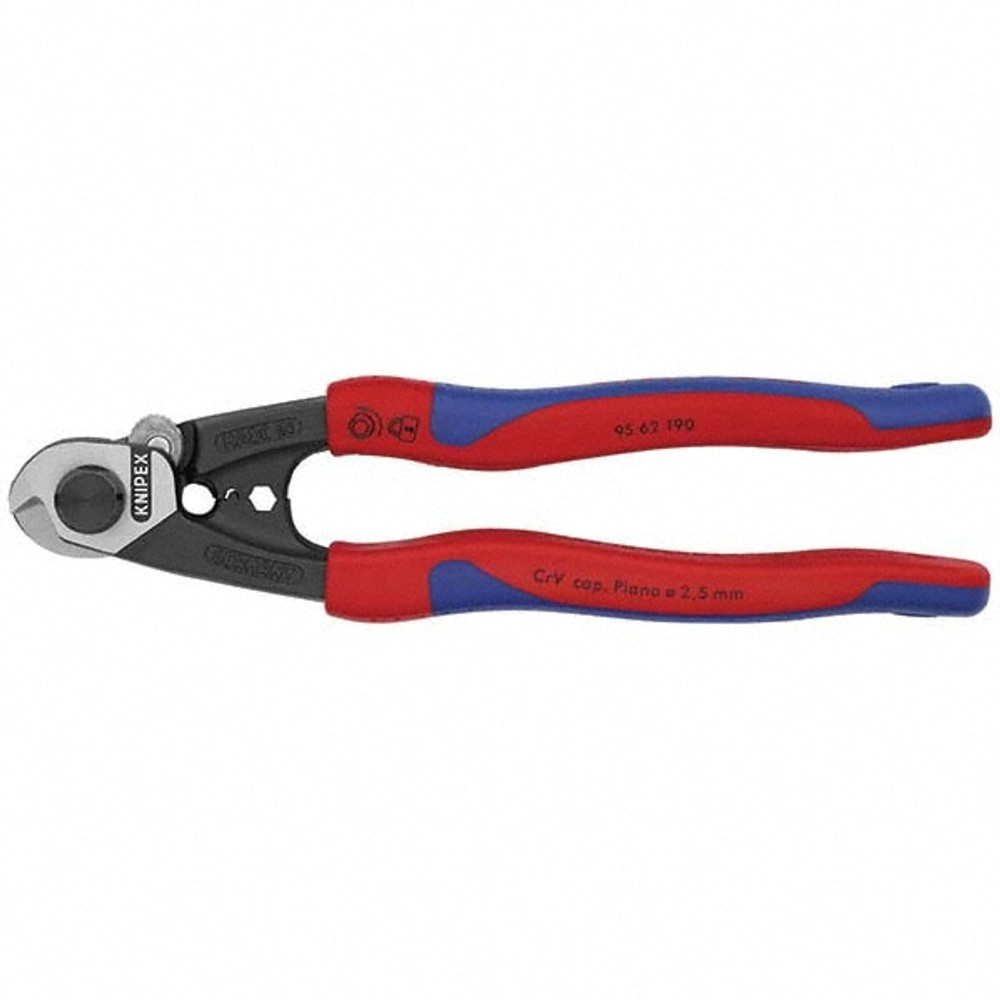 Knipex 95 62 190 Wire Cable Cutter: 0.25" Capacity, 7-1/2" OAL